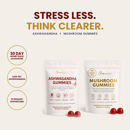 Stress Less, Think Clearer bundle — Ashwagandha and Mushroom gummies
